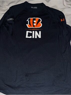 Under Armour Cincinnati Bengals Black Long-Sleeve Performance Shirt Mens XL